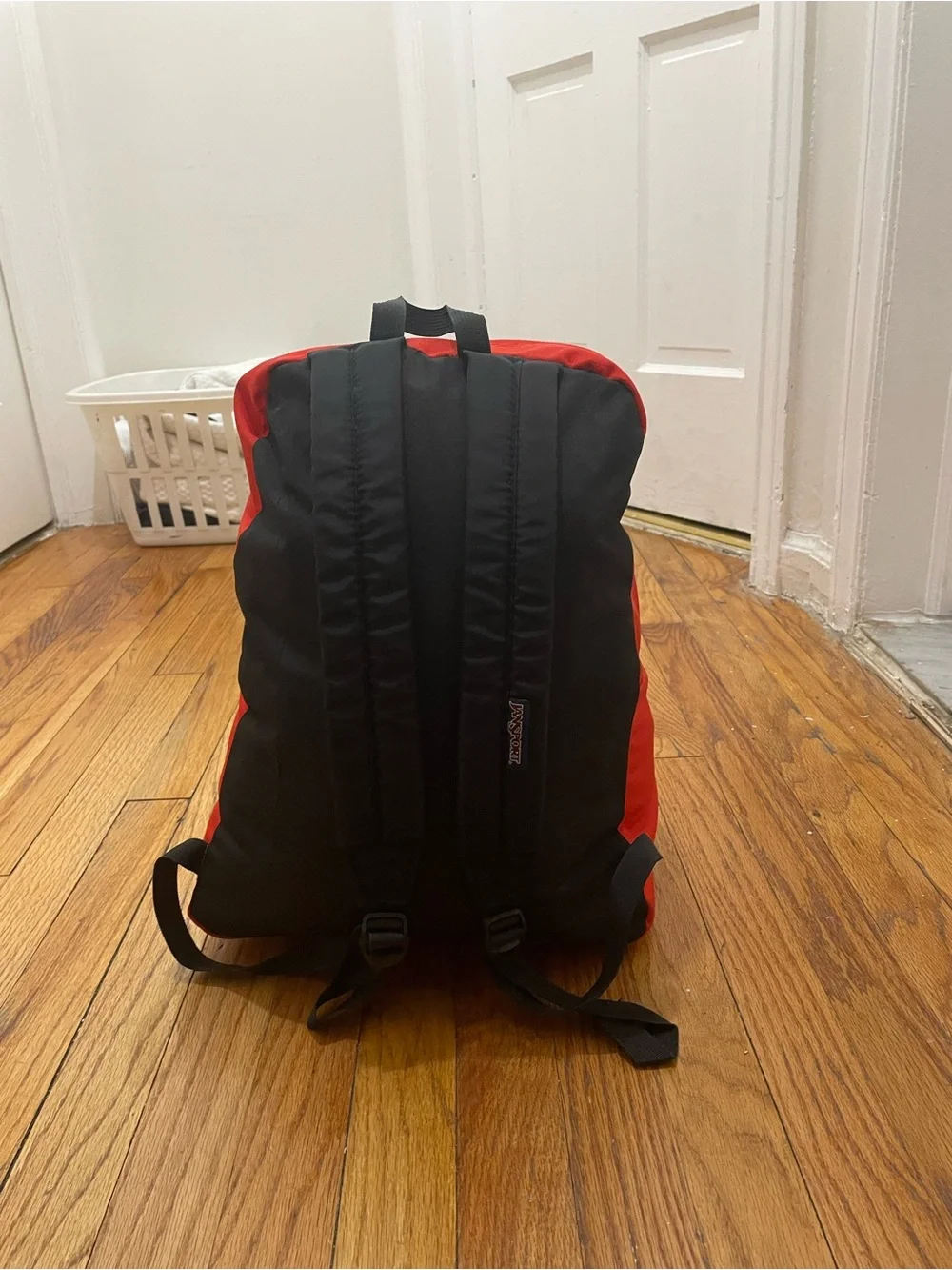 Jansport Red Backpack with Front Pocket and Detroit Zoo Print